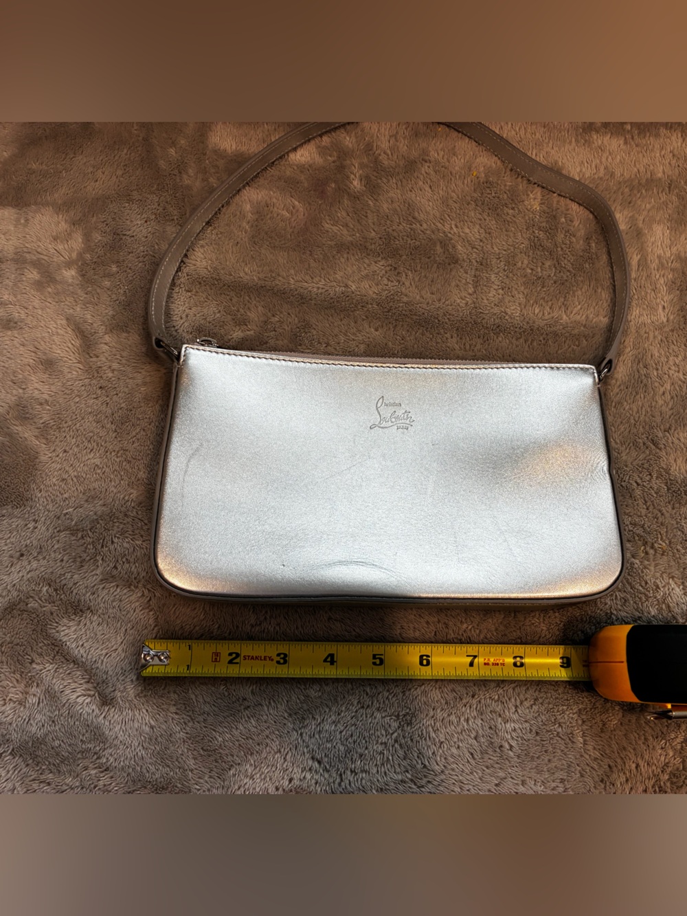 DISCOUNTED Christian Louboutin Metallic Silver Shoulder Bag